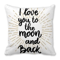 Peach skin pillow cover with I love you to the moon and back text and gold rays - Gold Ray Moon Love (20)