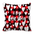 Red and black buffalo plaid heart pillowcase with A True Love Story text - True Love Story Style (19)