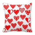 Funda de cojín de piel de melocotón con corazones rojos para San Valentín - Corazones de Múltiples Patrones Decorativos (24)
