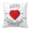 Square Valentine's cushion cover featuring red heart arrow design and polka dots - White Background Red Heart Cupid Arrow Style (16) / 45x45cm