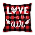 Red and black buffalo plaid LOVE is in the air peach skin pillowcase for Valentine - Love In The Air Angel Style (22)