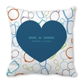 White peach skin square pillowcase with colorful eyeglass frames and deep blue heart - Colorful Eyeglass Frames Dark Blue Heart Style (23)