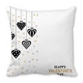 Peach skin pillowcase with hanging heart patterns and Happy Valentine's Day text - 45cmx45cm / Style 17 (Hanging Hearts)