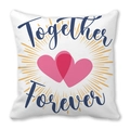 Peach skin pillowcase featuring Together Forever text and overlapping pink hearts - Double Hearts Ray Together Forever (26)