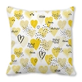 Square peach skin pillowcase with heart patterns and love text for Valentines Day decoration - 45x45cm / Artistic Heart Yellow Black Combination Style (17)