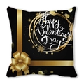 Black and gold Valentine's Day pillowcase with gold ribbon and elegant lettering - Gold Bow Snow Ring Style (3)