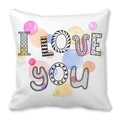Square peach skin pillowcase with watercolor dots and I LOVE YOU text for Valentines Day - Watercolor Smudge Dots I LOVE YOU (28)