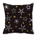 Square peach skin pillowcase with black gold star pattern for Valentine decor - Black Gold Hand-painted Star (24)