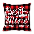 Buffalo check plaid pillowcase featuring Be Mine and Valentine text for holiday decor - Cowboy Boots Valentine Style (26)