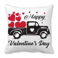 Federa di San Valentino con camion d'epoca e cuori in tessuto pelle di pesca - Pickup Vintage Nero Cuore (2)