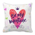 Valentine's Day pillow case with 'Be My Valentine' heart and crown on white peach skin - Big Red Heart with Crown Gradient (29)