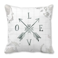 Pink Valentines Day peach skin pillowcase featuring world map and LOVE arrow graphics - 45x45cm / Love World Map