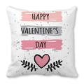 Federa quadrata per San Valentino con cuore rosa e pennellate argentate su sfondo bianco - Rosa Pennello Glitter Cuore Ramo (3)