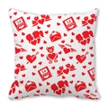 Valentine's Day peach skin pillowcase with red heart and calendar pattern on white background - Style 4 (Valentine Calendar Teddy Bear Illustration)