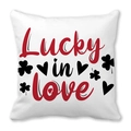 Federa in lino pelle di pesca con stampa Lucky in Love per decorazioni di San Valentino - Lucky in love (26)