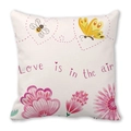 Pink Happy Valentine's Day peach skin pillowcase with 'Love is in the air' floral design - Love Is In The Air Floral