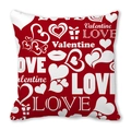 Roter Valentinstag-Kissenbezug aus Pfirsichhaut mit LOVE- und Herzmustern für Deko - Stil 7 (Roter Hintergrund Weiß Valentinstag LOVE Muster)