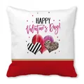 Valentinstag Kissenhülle aus Pfirsichhaut mit Leoparden und Streifen Herzmotiven - Color Block Gestreift Leopard Herz (7) / 45x45cm