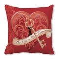 Pink peach skin Valentine's Day pillowcase with heart pattern and key to my heart design - 45x45cm / Key To My Heart