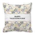 Valentine's Day pillowcase with gold and black hearts and Happy Valentine's Day text - 45cmx45cm / Style 28 (Geometric Texture Heart)