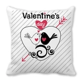 Housse de coussin Saint-Valentin en peau de pêche avec oiseaux et flèche de Cupidon - Style Flèche à Travers le Coeur Oiseaux Opposés (28)