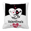 Taie d'oreiller Saint-Valentin en peau de pêche avec motifs oiseaux et cœurs rouges - Style Flèche de Cupidon Oiseaux se Faisant Face (29)