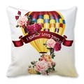 Funda de cojín cuadrada con globos aerostáticos y estampado I Really Love You - Diseño de Globo Aerostático (9) / 45x45cm
