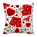 Valentinstag Kissenbezug mit roten Herzen und Rosenmustern für die Innendekoration - Stil 11 (Rot Weiß Herz Rose Paar Unterwäsche Illustration)