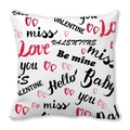 Valentine Peach Skin pillowcase with Love letters and red hearts patterns on white background - Romantic Festival Mix (20)