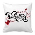 Housse de coussin Saint-Valentin avec cœur à carreaux rouge noir et vœux festifs - Vœux HAPPY Valentine's DAY (15)