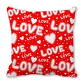Roter Kissenbezug mit weißem LOVE- und Herz-Aufdruck für den Valentinstag-Dekor - Stil 12 (Großer Roter Hintergrund Kunst LOVE Buchstabe Volldruck)