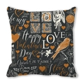 Black Valentine Peach Skin Pillowcase with Cupid and Heart vintage art prints - Black Base Classical Art Sketch (11)