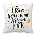 Federa cuscino bianca a cuore con scritta I Love You To The Moon and Back e stelle gialle - I love you TO THE MOON AND BACK (9)