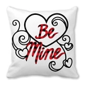 Taie d'oreiller blanche Be Mine avec cœur à carreaux rouges et noirs pour Saint-Valentin - Be Mine Motif de Vigne avec Cœur (17)