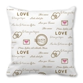 Romantic peach skin linen pillowcase with vintage love letters and envelope design - Vintage Multilingual Love Letter
