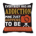 Black photography themed pillowcase with white quote for camera lovers and enthusiasts - Addiction Photography Camera Style (10)