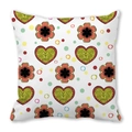 Peach skin pillowcase featuring colorful retro heart and floral patterns on white - Artistic Pop Colorful Heart Style (8)