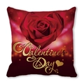 Housse de coussin Saint-Valentin avec cœur de rose rouge et texte doré - Style Design Coeur Rose Rouge (6)