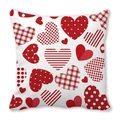 Valentine Peach Skin pillowcase featuring red heart patterns with diverse textures - Red White Textured Hearts Combination (13)
