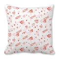 Peach skin heart cushion cover with pink XOXO print for Valentine's day decor - XOXO Romantic Hand-drawn Heart Style (9)