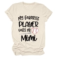 Detail of Mimi baseball heart and bat graphic print on cream crewneck t-shirt - S / Sand (Black Font)