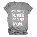 Close-up of grey cotton T-shirt featuring 'My Favorite Player' baseball print design - S / Dark Grey (White Font)