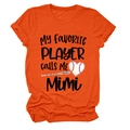 Détail d'un t-shirt orange avec imprimé graphique de baseball My Favorite Player - Orange (Police Noire)