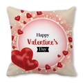 Happy Valentine's Day peach skin pillowcase with red hearts and festive lettering - Red And White Heart Festive Style (1)