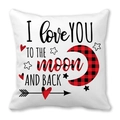 Housse de coussin avec texte I love you to the moon and back et motif de lune à carreaux - Slogan To The Moon avec Lune à Carreaux (20)