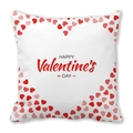 Housse de coussin carrée avec cœurs rouges et imprimé Happy Valentine's Day - Style Flèche Entourée de Coeurs (8)
