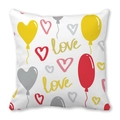 Peach skin pillowcase featuring colorful balloons, hearts and golden love print - Colorful Balloons Hearts Love (15)