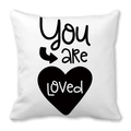 Peach skin pillowcase with 'You are loved' text and black heart arrow on white base - You Are Loved (8)