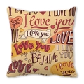 Kissenbezug aus Pfirsichhaut-Stoff mit I Love You und Be Mine handgezeichneten Herzen - Stil 16 (Cremegelb Handgezeichnetes I LOVE YOU Herz)