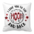 Housse de coussin blanche avec inscription I LOVE YOU TO THE MOON AND BACK et carreaux - Slogan Moon And Back avec Carreaux Aquarelle (21)